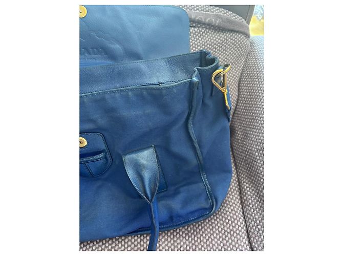 Bolsa Prada em nylon azul e couro - vista 11