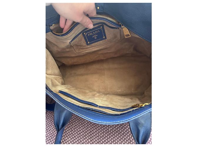 Bolsa Prada em nylon azul e couro - vista 13