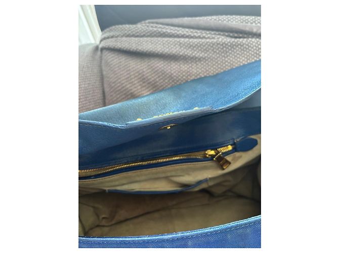 Bolsa Prada em nylon azul e couro - vista 15