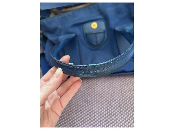 Bolsa Prada em nylon azul e couro - vista 16