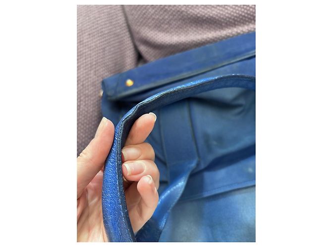 Bolsa Prada em nylon azul e couro - vista 17