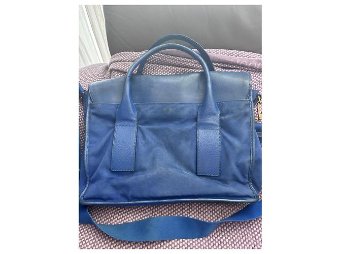 Bolsa Prada em nylon azul e couro - vista 4