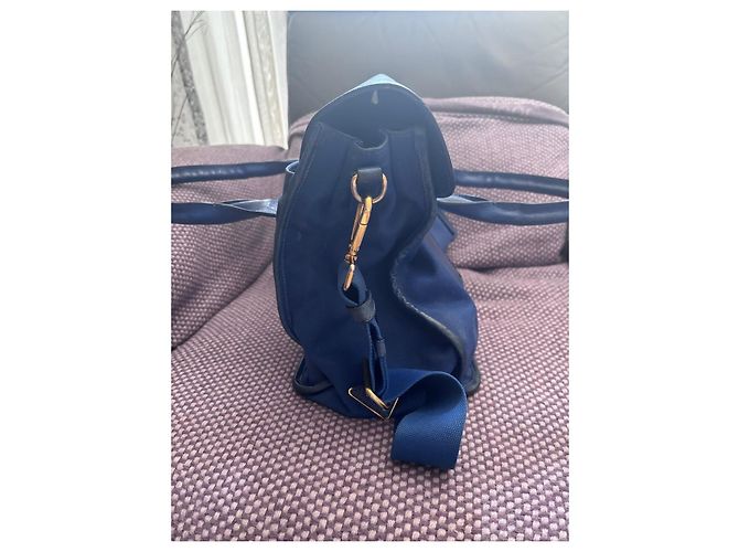 Bolsa Prada em nylon azul e couro - vista 5