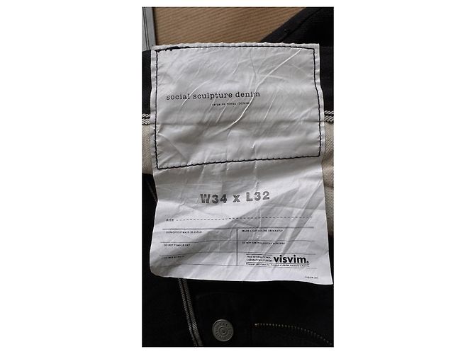 Jeans in denim Visvim Social Sculpture 03R CMYK Nero W34 L32 - vista 11