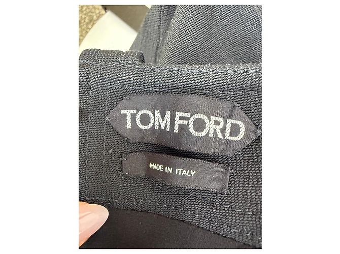 Tom Ford Gonna a Tubino in Misto Viscosa Nera Nero - vista 4