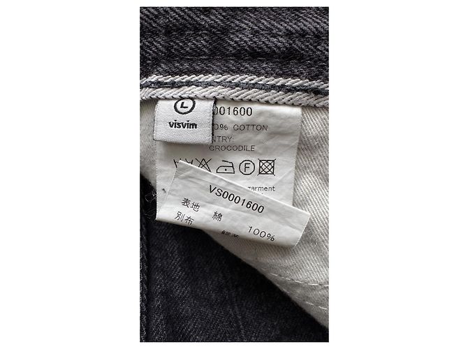 visvim Pantaloni Wide Painter VS0001600 Nero Grigio Grigio antracite - vista 10