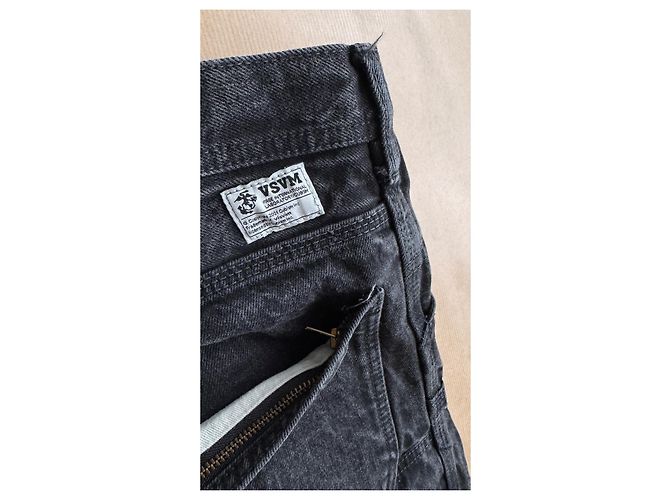 visvim Pantaloni Wide Painter VS0001600 Nero Grigio Grigio antracite - vista 17
