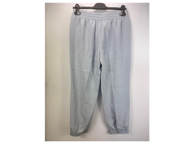Agnona Light Blue Wool Blend Track Pants - view 3