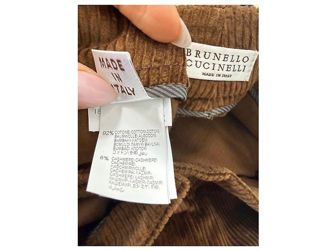 Brunello Cucinelli Pantalones de pana marrón Castaño - vista 3