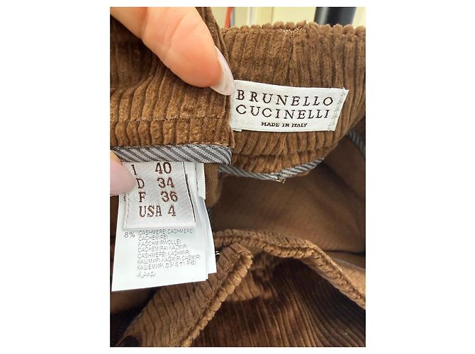 Brunello Cucinelli Pantalones de pana marrón Castaño - vista 4