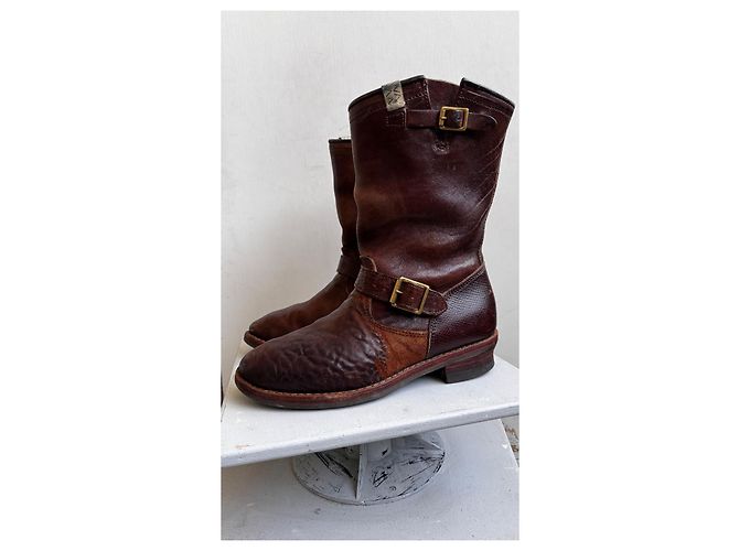 visvim T.W.O. Boots Folk Brown Leather Boots - view 12