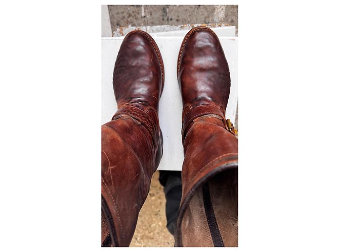 visvim T.W.O. Boots Folk Brown Leather Boots - view 18