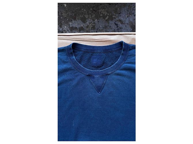 Visvim I.C.T. Jumbo Crew 3/4 Crash Pullover Hellindigo Blau - Ansicht 2