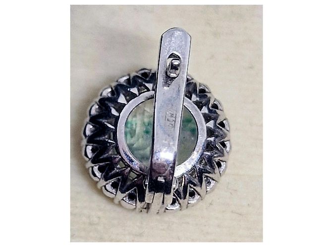 Autre Marque Sterling Silber 925 Ohrstecker Aquamarin und schwarzer Spinell Hellblau - Ansicht 8