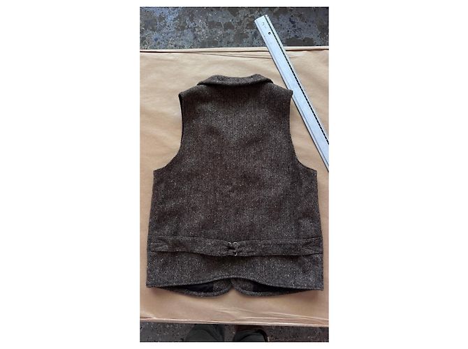 Visvim Gilet Granger Tweed Donegal - Marrone - vista 14