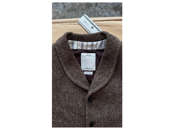 Visvim Gilet Granger Tweed Donegal - Marrone - vista 2