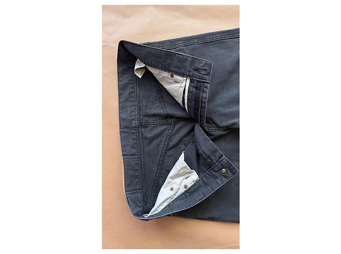 visvim Fluxus 03 Chino Cotone Giza Grigio Blu Grigio antracite - vista 10