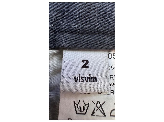 visvim Fluxus 03 Chino Cotone Giza Grigio Blu Grigio antracite - vista 13