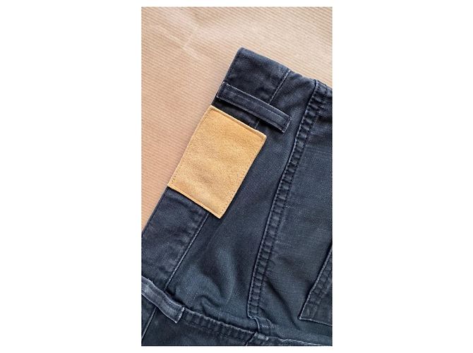 visvim Fluxus 03 Chino Cotone Giza Grigio Blu Grigio antracite - vista 17