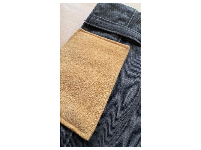 visvim Fluxus 03 Chino Cotone Giza Grigio Blu Grigio antracite - vista 18