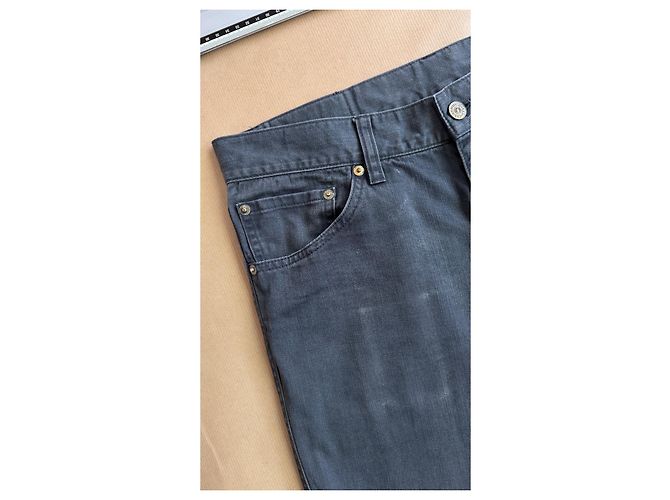 visvim Fluxus 03 Chino Cotone Giza Grigio Blu Grigio antracite - vista 3
