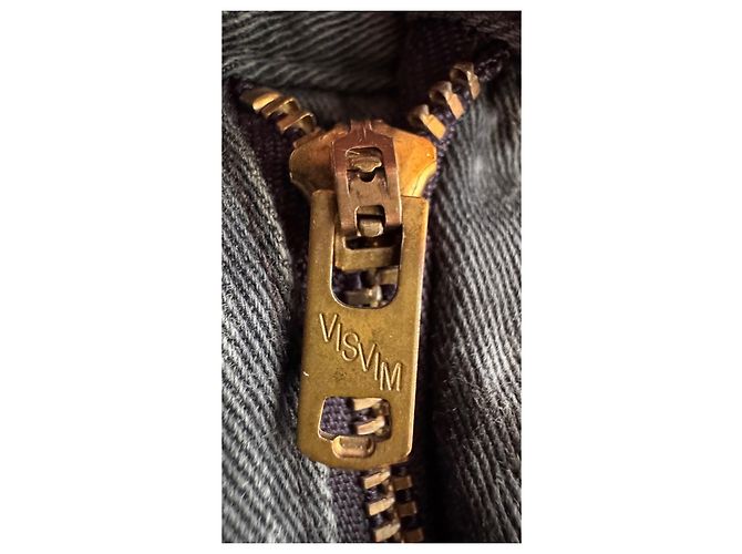 visvim Fluxus 03 Chino Cotone Giza Grigio Blu Grigio antracite - vista 7