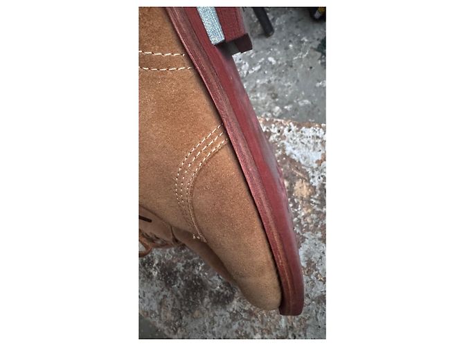 Visvim Brigadier Boots Mid-Folk Camel Scamosciate US9 Marrone - vista 12