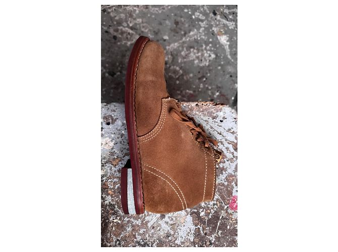 Visvim Brigadier Boots Mid-Folk Camel Scamosciate US9 Marrone - vista 16