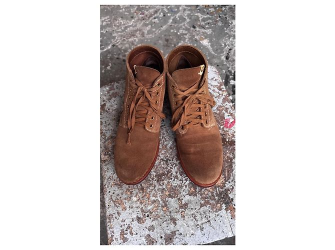 Visvim Brigadier Boots Mid-Folk Camel Scamosciate US9 Marrone - vista 17