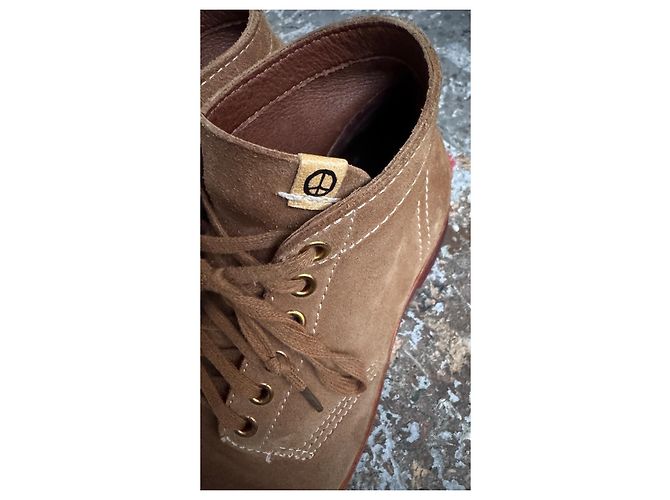 Visvim Brigadier Boots Mid-Folk Camel Scamosciate US9 Marrone - vista 18