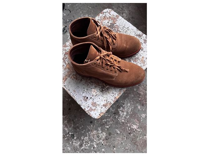 Visvim Brigadier Boots Mid-Folk Camel Scamosciate US9 Marrone - vista 3