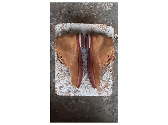 Visvim Brigadier Boots Mid-Folk Camel Scamosciate US9 Marrone - vista 4