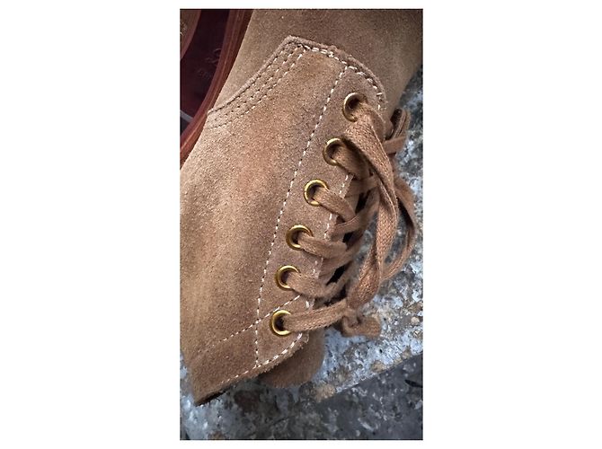 Visvim Brigadier Boots Mid-Folk Camel Scamosciate US9 Marrone - vista 6