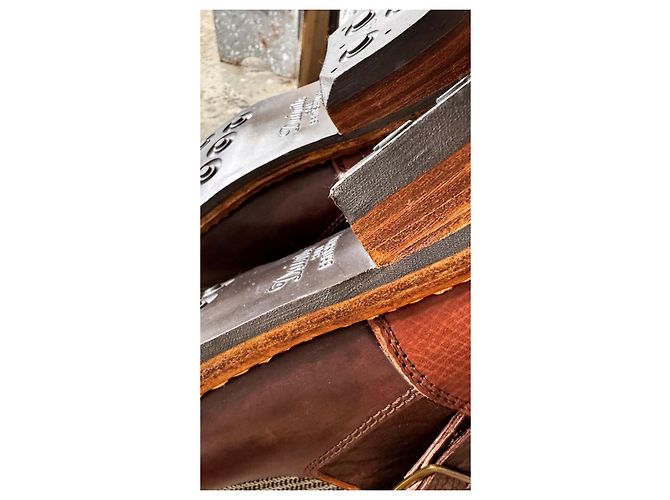 Stivali Visvim T.W.O. Boots Folk Cordovan Marrone Bordò - vista 12