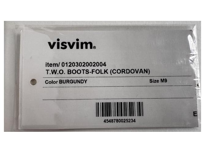Stivali Visvim T.W.O. Boots Folk Cordovan Marrone Bordò - vista 2