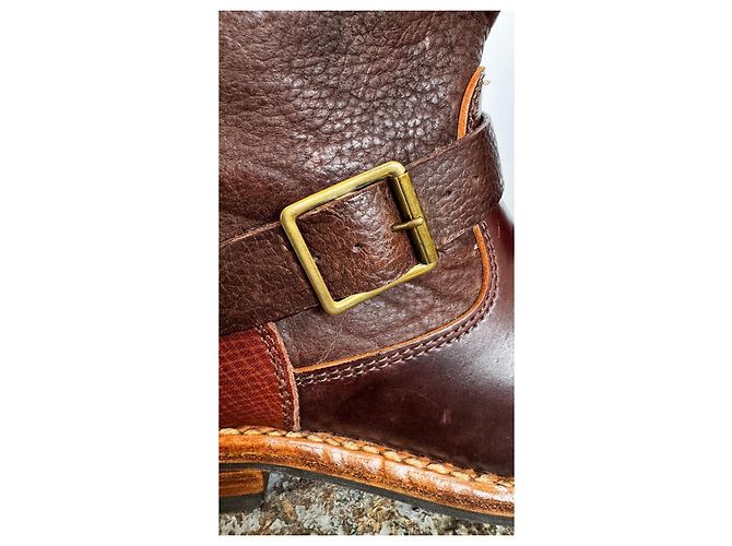 Stivali Visvim T.W.O. Boots Folk Cordovan Marrone Bordò - vista 4