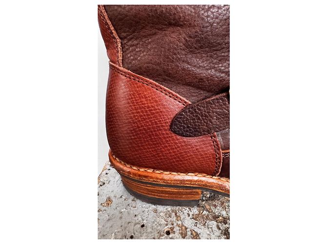 Stivali Visvim T.W.O. Boots Folk Cordovan Marrone Bordò - vista 5