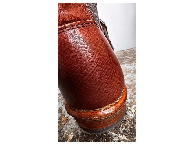 Stivali Visvim T.W.O. Boots Folk Cordovan Marrone Bordò - vista 7