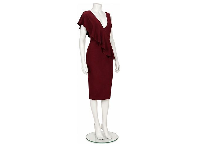 Diane Von Furstenberg Cocktailkleid mit Rüschen - Bordeaux - Ansicht 2