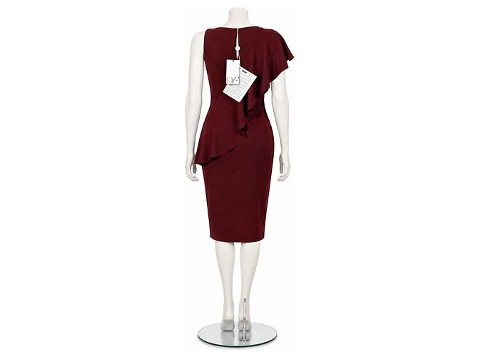 Diane Von Furstenberg Cocktailkleid mit Rüschen - Bordeaux - Ansicht 4