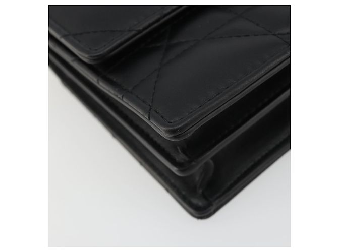 Borsa a tracolla Christian Dior Cannage Miss Caro in pelle nera e oro Auth 188849SAM Nero D'oro - vista 15