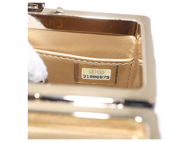CHANEL Matelasse Chain Shoulder Bag Lamb Skin Black Gold CC Auth 187480SAM Nero D'oro - vista 11