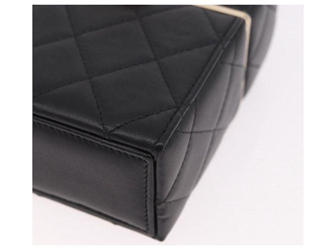 CHANEL Matelasse Chain Shoulder Bag Lamb Skin Black Gold CC Auth 187480SAM Nero D'oro - vista 15