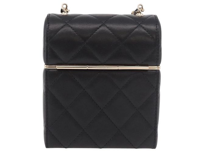 CHANEL Matelasse Chain Shoulder Bag Lamb Skin Black Gold CC Auth 187480SAM Nero D'oro - vista 2