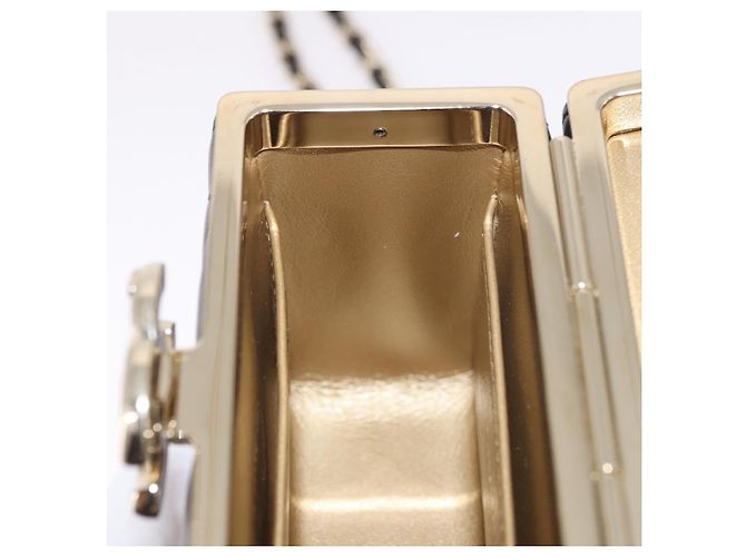 CHANEL Matelasse Chain Shoulder Bag Lamb Skin Black Gold CC Auth 187480SAM Nero D'oro - vista 22