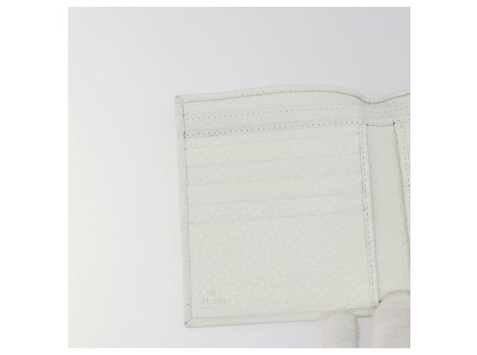 Cartera GUCCI Interlocking Sherry Line en cuero blanco y oro 131020 Auth yk20600A Dorado - vista 19