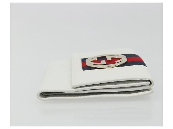 Cartera GUCCI Interlocking Sherry Line en cuero blanco y oro 131020 Auth yk20600A Dorado - vista 3