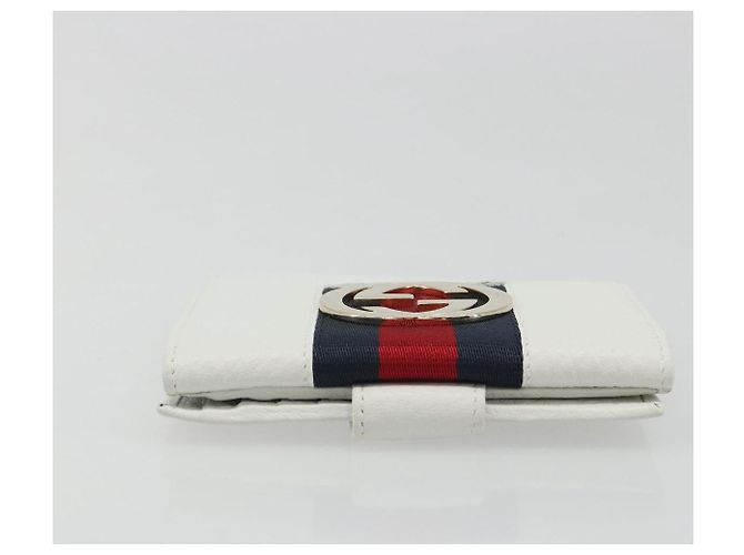 Cartera GUCCI Interlocking Sherry Line en cuero blanco y oro 131020 Auth yk20600A Dorado - vista 5