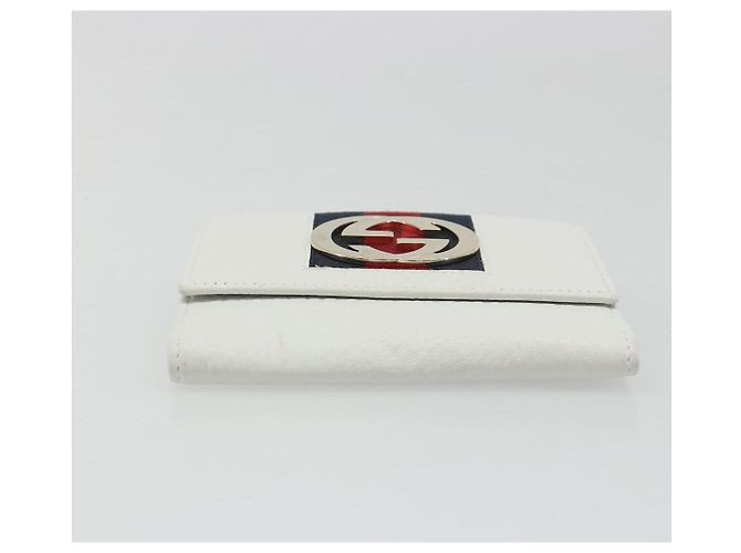 Cartera GUCCI Interlocking Sherry Line en cuero blanco y oro 131020 Auth yk20600A Dorado - vista 6