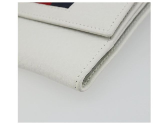 Cartera GUCCI Interlocking Sherry Line en cuero blanco y oro 131020 Auth yk20600A Dorado - vista 7